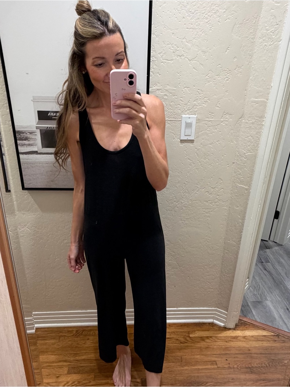 Beyond Yoga Black Sleeveless Scoop-Neck Jumpsuit